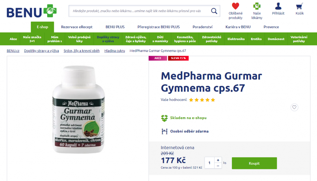 medpharma gurmar gymnema recenze