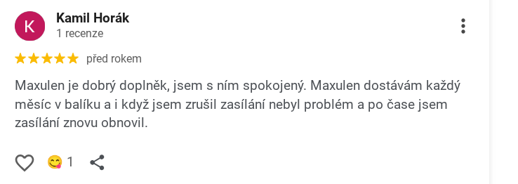 maxulen hodnocení
